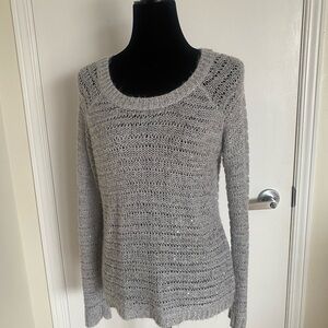 CHIC by Jacob grey long sleeved Round Neck sparkly/glitter Sweater Size Medium